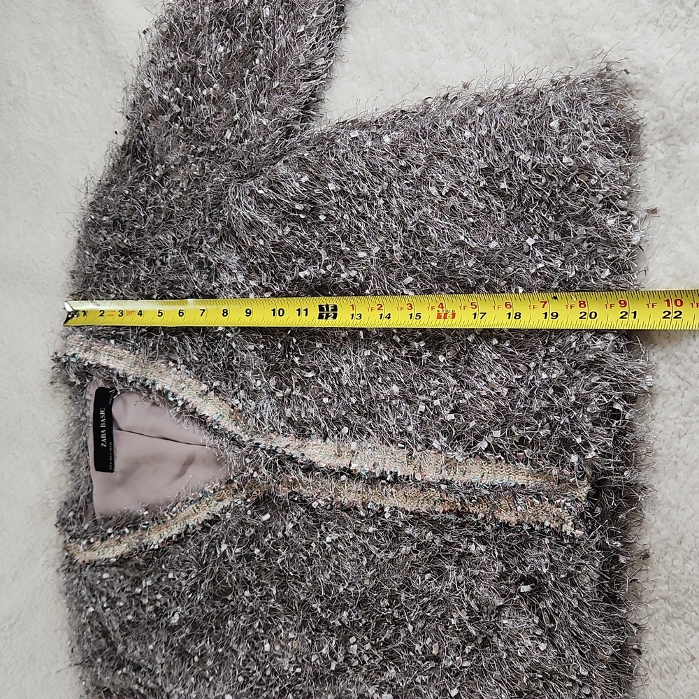 Zara Basic M Cardigan Funky Fun Jacket, Gray Pink - image 7